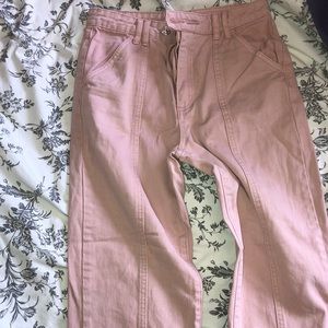 Mid rise pink jeans!!